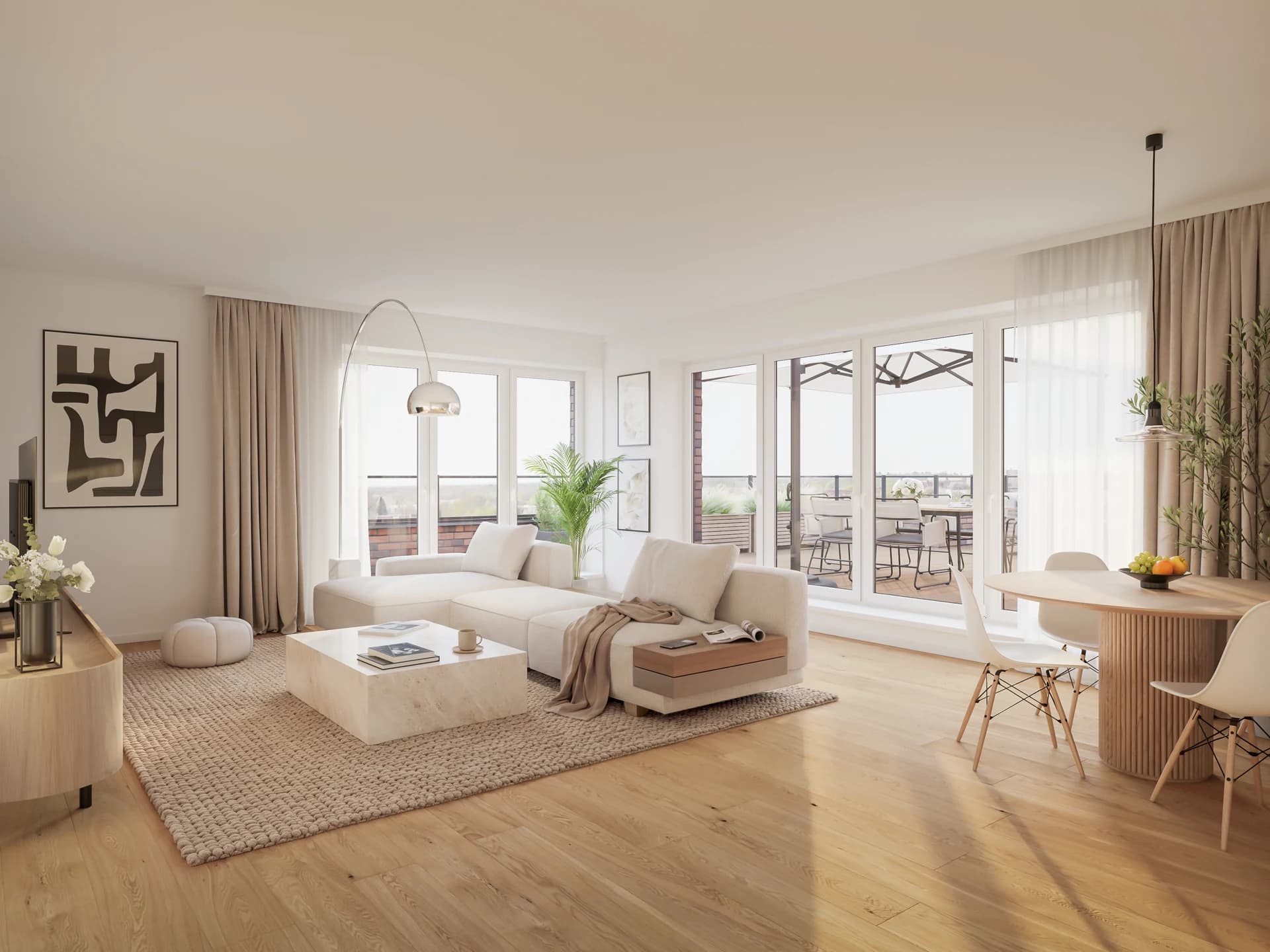 Interieur-Visualisierung Wohnzimmer LUCIA LIVING, Wohnung 31